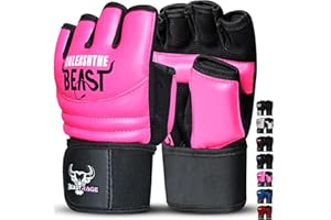 BEAST RAGE Gants de karaté Taekwondo pour Hommes et Femmes, Gants d'entraînement de Boxe MMA Kickboxing Sparring Martial Arts Gloves - Training Light Workouts,Muay Thai,Karav MAGA