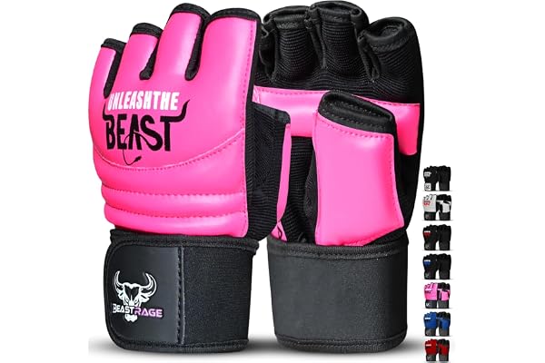 BEAST RAGE Gants de karaté Taekwondo pour Hommes et Femmes, Gants d'entraînement de Boxe MMA Kickboxing Sparring Martial Arts Gloves - Training Light Workouts,Muay Thai,Karav MAGA