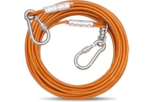 OH-JEWPHX Tie-Out Leinen für Hunde,3/6/9/15m Hundeleine für den Hof,Hofleine Leinen für Hunde（Orange,3M