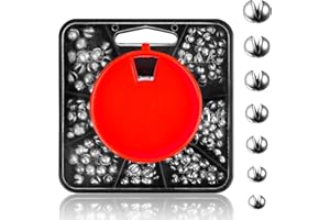 WVU & WVO Pesca de plomo, Cabeza Plomada con Caja de Almacenaje, Peso de Plomo Extraíble, 7 Tamaños (0,4 g/0,5 g/0,6 g/0,8 g/1 g/1,2 g/1,5 g)