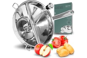 RAXINT Pasapure de Acero inoxidable con Disco Intercambiable, Pasapures Colador Triturador Manual de Patatas, Tomate o Verduras, Haz Pure o Salsas de una Manera Sencilla y sin Esfuerzo