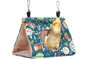 SKYEASURE Winter Warm Bird Nest House, Bird Bed, Hut Hideaway for Cage, Plush Fluffy Shed Hut Hanging Hammock Finch Cage Sleeping Bed Snuggle Tent for Budgies, Lovebird, Parrot, Parakeets, Cockatiels