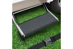 ‎EFEALL EFEALL Wohnmobil Trittstufen Fußmatte, Schnallenverschluss rutschfeste Verstellbare Trittstufe Teppich Wohnmobil, Stufenmatten Wohnmobil für 18–24 cm / 7-10'' Trittstufe Wohnmobil, Grau