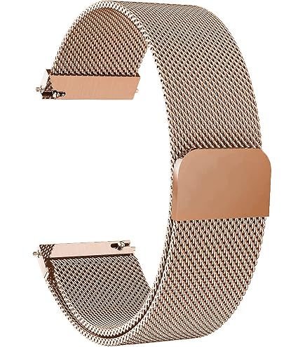 Metall-Armband Für Veryfitpro ID205L & ähnliche Fitnessuhren – 19 Mm, Roségold, Magnetischer Verschluss, Verstellbar
