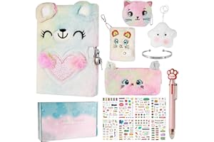 Realjoy Pamiętnik z zamkiem dla dziewcząt, prezent dla dziewczynek 7, 8, 9, 10, 11, 12, 13 lat, piękny pamiętnik z kodem, prezent urodzinowy, dla dziewcząt, nastolatek w wieku 6-14, przybory szkolne