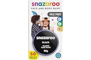 Snazaroo - Peinture Pour Visage et le Corps, Maquillage Pour Visage et Déguisement, Pour Enfants et Adults,Fard Blister 18 ML, Couleur Noir