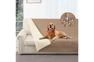 Taiyang 100% wodoszczelny pokrowiec na sofę dla pies, przykrycie legowiska psa, ochrona na meble kanapowe dla dzieci i kotów (metaliczny brąz, 173-208 cm)
