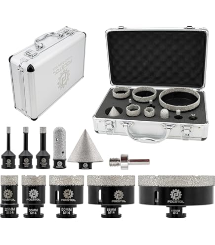 LEKOMESH Tile Hole Saw Kit - (6/8/10/35/50/65mm 10mm Finger Bit 25mm - View #7