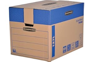 Fellowes 6205401 Caisses de déménagement à charge lourde montage automatique Bankers Box SmoothMove - Large - Lot de 5