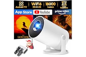 [Apps integrate] Proiettore Portatile, AKIYO 2025 Upgraded O2 Proiettore Supporta 4K 1080P Auto Keystone WiFi 6 BT5.4, Rotabile 180°, Dual Control Compatibile con HDMI/USB/Phone/Laptop/PS5