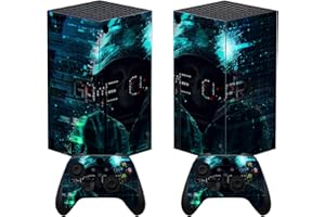 PlayVital Skin Stickers für Xbox Series X,Vinyl-Skins Aufkleber Schutzfolie Design Folie Stickers Zubehör für Xbox Series X Konsole Controller-Game Over Hacker