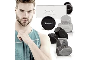 Jawliner® Käktränarset för män och kvinnor – käklinjetränare med 3 motståndsnivåer – dubbelhakreducerare – 100 % silikon av livsmedelskvalitet – ansikts- och halsformare och käkförstärkare