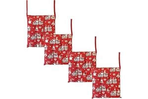 Home Tresor - Cuscini per Sedia Cucina Natalizi, Set Cuscini Sedie Natale, Morbida Imbottitura in Microfibra, Coprisedia Natalizi Reversibili, 40x40 cm, Made in Italy Gnometti, Set 4 Coprisedia