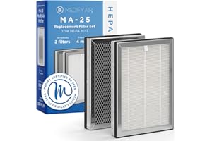 MEDIFY AIR Medify MA-25 Replacement Filters (2 Filters) | H13 True HEPA 99.9% particle removal | 3 in 1 Pre-filter, H13 HEPA Filter and Activated Carbon