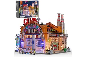 FUNWHOLE Factory-House-of-Music Building Set with Light,City Street Fusion Modular Blocks, 2654 Pcs, Toy Gift for Adults & Music & Street Culture Enthusiasts, F9068
