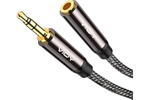 VIOY Headphone Extension Cable 2M,[Copper Shell, Hi-Fi Sound] 3.5mm Male to Female Stereo Audio Cable Nylon Braided Aux Cord for Smartphones, Tablets, Media Players…