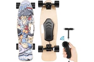 Caroma Skateboard électrique avec Télécommande sans Fil, Moteur 350W, Vitesse Maximale de 20KM/H, Portée 12KM, Charge Jusqu'à 100KG, Planche à roulettes pour Adolescents Adultes
