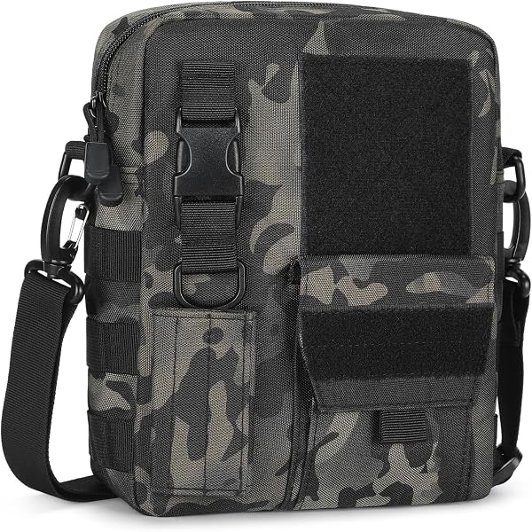 DONGKER Taktische Umhängetasche Mit MOLLE-System – Kleine Crossbody Bag Für Camping, Reise, Fitness, Verstellbarer Gurt