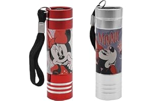 Kids Euroswan SRV Hub® - 2 linternas LED de aluminio de Minnie Mouse, incluye 3 pilas AAA, linterna pequeña y práctica, explorador nocturno para niños de más de 3 años