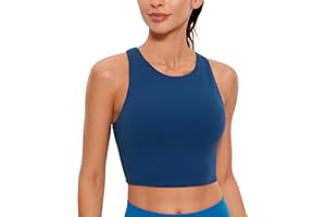 CRZ YOGA Butterluxe Femmes Dos en Y Col Haut Palangre Brassière de Sport - Rembourré Yoga Débardeurs Courts