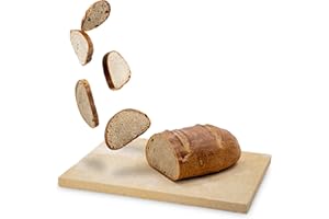 FEUERFEST 123 GMBH Feuerfest 123 - Pierre à pain en chamotte carrée 40 x 30 x 2 cm - Pour four et barbecue (au gaz) - Véritable brique en chamotte, brique pour pain croustillant et aéré, chamotte alimentaire