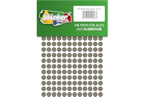 WP KLEBEPUNKTE Klebepunkte aus PVC Folie, wetterfest, Markierungspunkte Kreise Punkte Aufkleber (10 mm, silber)