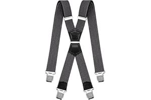 Decalen Bretelle Uomo Donna X Forma Elastici Registrabili Clip molto forti Colori Nero Blu Rosso