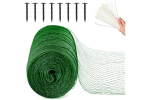 RUITENA Green Garden Netting for Veg Patch, Pond Anti Bird Netting for Protecting Plants Fruit Vegetable Patch Grass Seeds Flowers Crops Strawberry Pea and Bean, 4m x 5m
