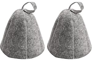 DAELESR 2 Stücke Saunahut Filz, Sauna Mütze Filzhut, Filzkappe Saunakappe gegen Hitze, Sauna Zubehör Kopfbedeckung, Banya Kappe für Damen & Herren Kopfschutz (Grau)