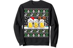 BEER UGLY XMAS SWEATER SANTA CHRISTMAS LIGHTS Pull de Noël moche avec inscription « Beer Ugly Christmas » Sweatshirt