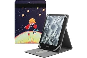HoYiXi Foldable Étui pour 6.8" Kindle Paperwhite 11è Gen 2021/Signature Edition 2021/Kindle 2019 10è Gen Housse de Support à Rabat Vertical pour 6-6.8'' Kindle Kobo Sony E-Book E-Reader - Prince