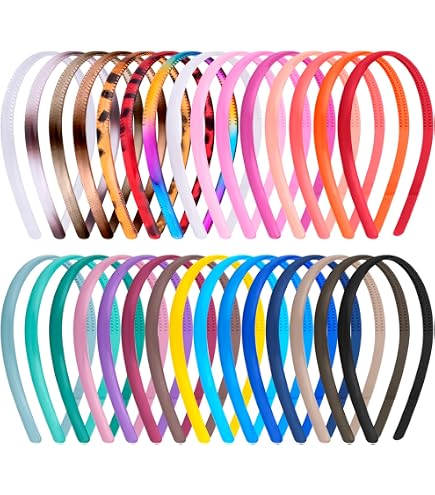 Lot De 6 Serre-Têtes Fille Pailletés 0.8 Cm - Bandeaux Plastique Colorés Pour Enfants Et Femmes - Accessoires Cheveux