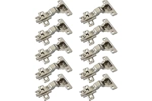 LIKERAINY 95 Grado Cerniera 35mm Mezza Battuta Esterna senza Ammortizzatore con Montaggio Scivolare per Ante Mobili da Cucina Gabinetto Cerniere per Armadio Porta 10 Pezzi