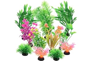 YARVPUV Aquarium Decoration Plante, 11 Pièces Vert Plantes Artificielle Aquarium Deco, Décoration Verte pour et Terrarium, Cachettes pour Poissons