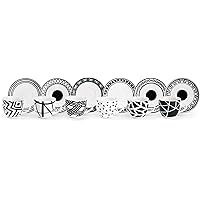 Excelsa Emily Espressotassen mit Untertasse, Porzellan, Weiß/Schwarz