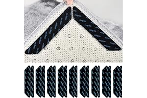 NICKLIN 18 Piezas Antideslizante Alfombra Adhesivo,Reutilizable und Lavable Bases Antideslizantes,Pinzas para Alfombras,Topes para Alfombras para Moqueta Cinta De Dos Lados,Apto para Diferentes Suelos