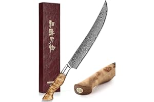 HEZHEN Coltello da Cucina da 25 cm,Coltello da Chef in Acciaio Damasco,Coltello Giapponese in Acciaio ad Alto Tenore di Carbonio con Impugnatura Ergonomica,Ben Equilibrato e Nitido…