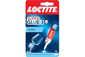 LOCTITE Colles Cyanoacrylates SUPERGLUE-3 Spécial Verre Tube 3g Blister 12uc