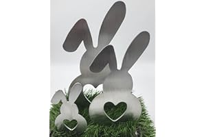 ‎ARTTEC DESIGN ARTTEC Hase Stecker (Alu Deko) (3er Set) - hochwertige Gartendeko aus Aluminium - Alu Deko für Garten, Balkon & Terasse - Alu Deko zum Aufstellen - Made in Germany
