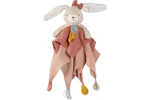 Fehn Schmusetuch Hase fehnNATUR - Spielkamerad & Stofftier-Schnuffeltuch aus Baumwolle aus biologischem Anbau - mit Schnuller-Befestigung - für Babys & Kleinkinder ab 0+ Monaten
