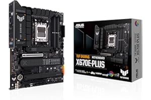 ASUS TUF GAMING X670E-PLUS, Scheda Madre ATX, AMD X670, AMD AM5, DDR5, PCI 5.0, Realtek 2.5Gb Ethernet, 4xM.2, 4xSATA 6GB/s, Realtek 7.1 Surround, Aura Sync RGB, Nero