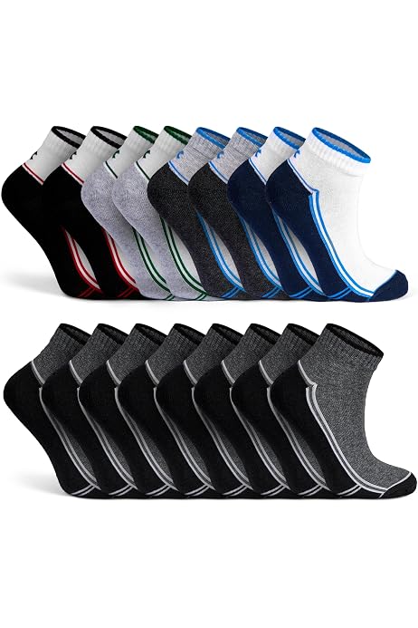 Lot De 6 Paires Chaussettes Sport Hommes - Coton Respirant (tailles 37-50 EU) Pour Running Et Quotidien