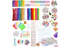 JETOP Zestaw do Rękodzieła DIY 1836 Sztuk - Kreatywne Gry dla Dzieci 3 Lata + Artystyczne Rzemiosło, Dekoracje na Urodziny i Boże Narodzenie