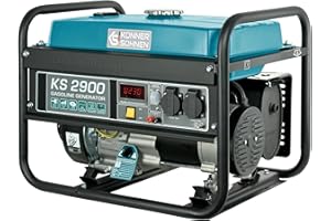 K&S Könner&Söhnen KS 2900 Générateur à essence 2900 W, 2x16A (230 V), 12 V, AVR, Groupe électrogène essence avec protection surcharge/court-circuit, indicateur huile bas, affichage LED
