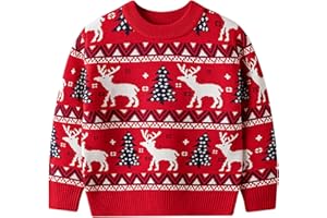 Goodstoworld Kinder Weihnachtspullover Ugly Junge Knitted Sweater Mädchen Christmas Pullover Lustig Weihnachtspulli Rundhals Strickpullover