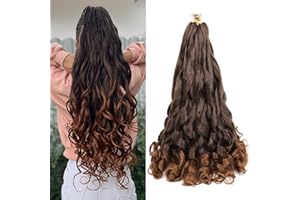 WoWCFyyds 8 Packs French Curl Braiding Hair 20 Inch Loose Wave Spiral curly braiding hair extensions 75g/Pack Soft French Curls Synthetic Hair Extensions for Braiding（1B/30）