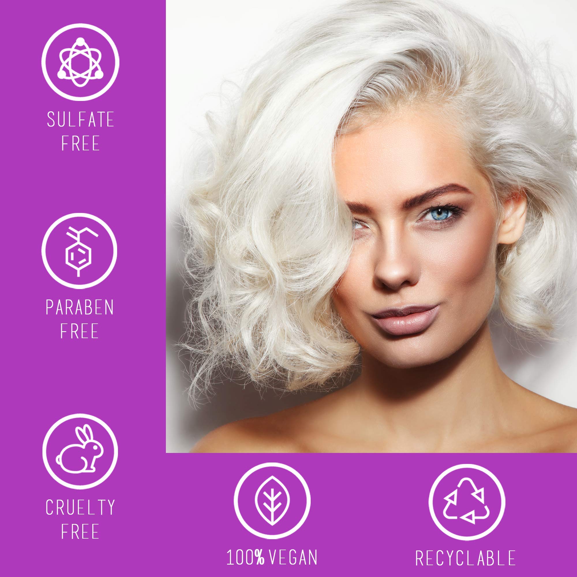 Lila Silber Shampoo Anti Gelbstich Purple Shampoo Fur Blonde Blondierte Gestrahnte Und Graue Haar No Yellow Von Fur Silber Aschblond Tonung Ohne Sulfat Paraben Bold Uniq By B Uniq