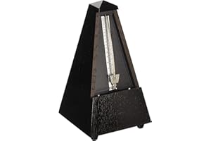 Wittner Metronomo Taktell forma piramidale Sistema Maelzel Serie 810 - Custodia in legno massello - Con campana - Rovere nero opaco - Non richiede batterie - Made in Germany