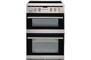Amica 60cm Double Oven Electric Cooker with Ceramic Hob - Stainless Steel