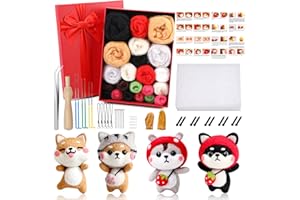 luokefe Needle Felting Kit, Felting Starter Kit with Felting Needles and Instructions, Needle Felting Supplies Kits with Tools Wool Felting Doll Making Supplies for Beginners DIY Animal Crafts